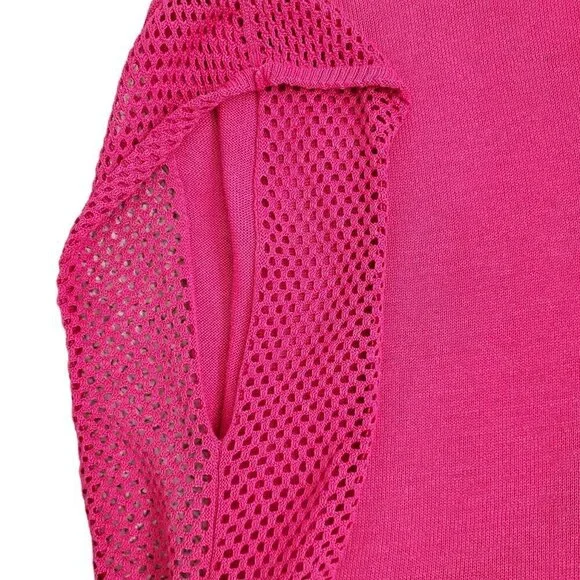 Pink Knit Women's Top with shoulder cutouts - Picture 5 of 9